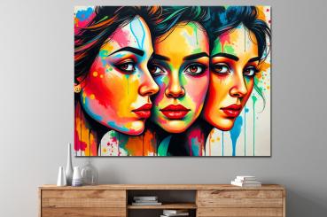 gesichter bunt handgemalt -peggy liebenow- kunst original kaufen